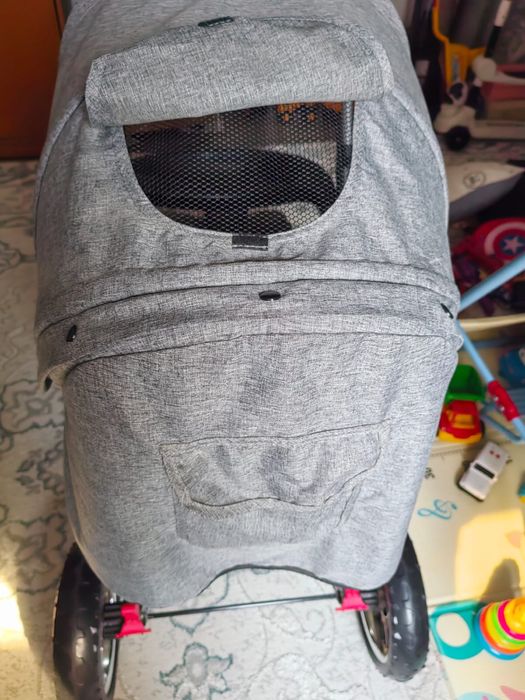 Серый коляска б/у