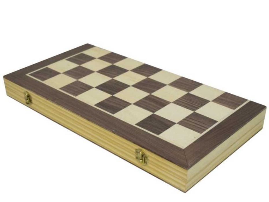 Шах, дама и табла 3 в 1 MAXIMA, Фурнир с интарзия, 49.5х49 см