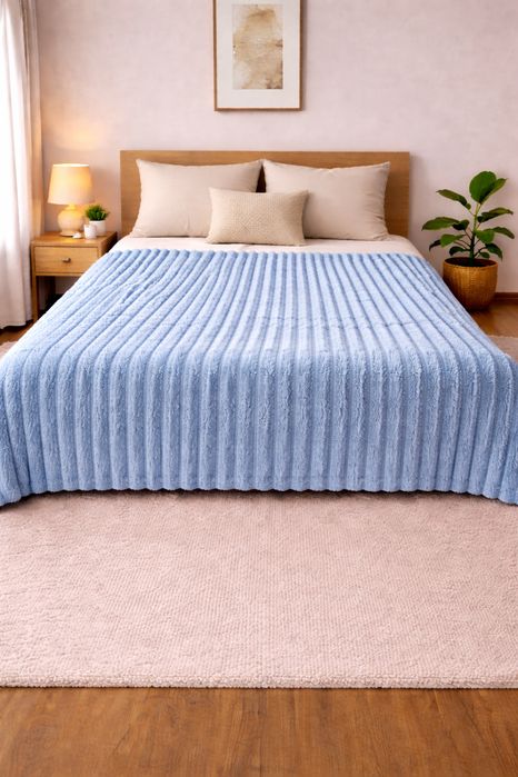 Pătură Cocolino Pufoasă Coral, Super Moale și Călduroasă, pentru Pat Dormitor