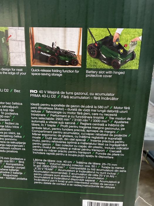 Masina de tuns gazonul Parkside 40v