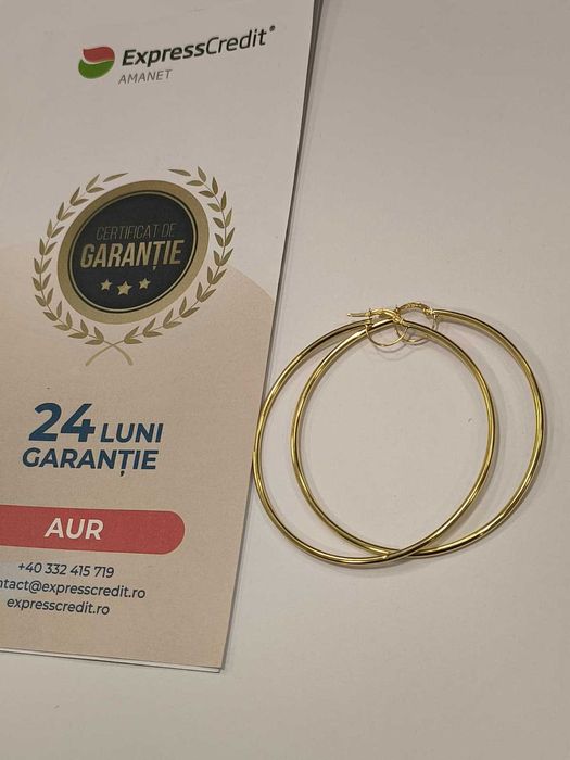 Cercei Aur 18k 4,40g (AG24 Harlau b.44572) - Garantie 2 ani!
