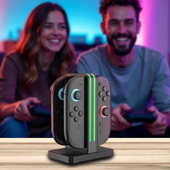 WUXIDIXI Зарядна станция контролери Nintendo Switch 2 Joy-Con, черна