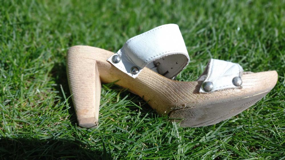 Дамско лятно сабо, естествена кожа, 37 номер