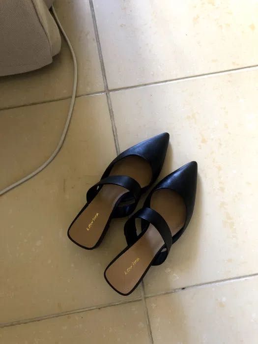Мюли &OtherStories чёрные кожаные острый нос, size 37 — почти новые!