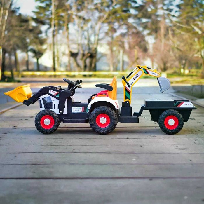 Tractoras electric pentru copii Kinderauto BJEJ1588E 2x35W, 12V white