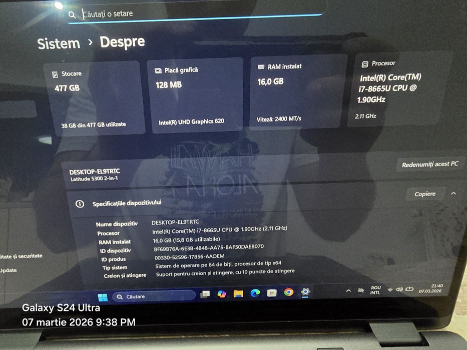 Dell Latitude 5300 2-în-1 | i7-8665U | 16GB RAM | 512GB SSD | Touchscr