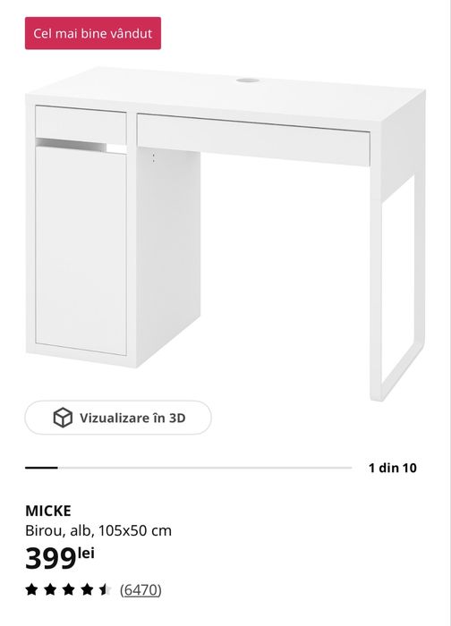 Birou alb Ikea ca nou