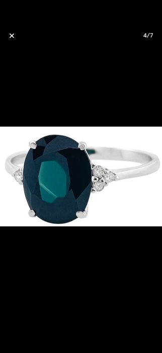 Inel aur alb 18k- Safir natural 2.00 ct si Diamante