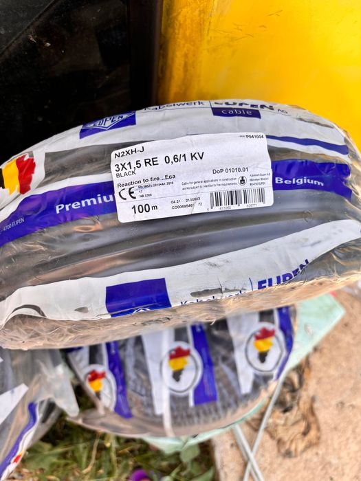 Cablu electric EUPEN N2XH-J 3x1,5 mm² – rolă 100 m – nou