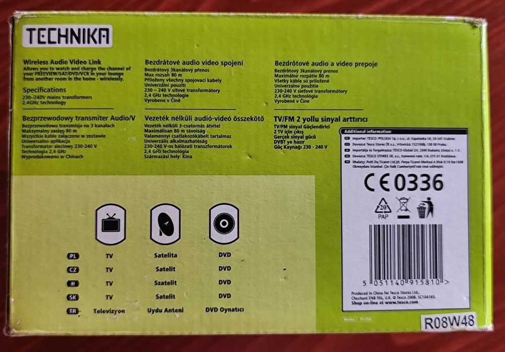 Wireless Audio Video Link - TV AV Transmiter Technika