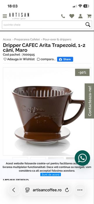 Cafec Dripper Arita Trapezoid 1-2 cups