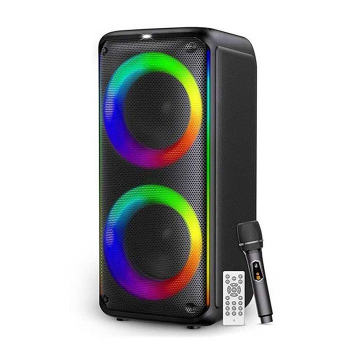Тонколона с двойни 8-инчови 60W високоговорители и RGB светлини