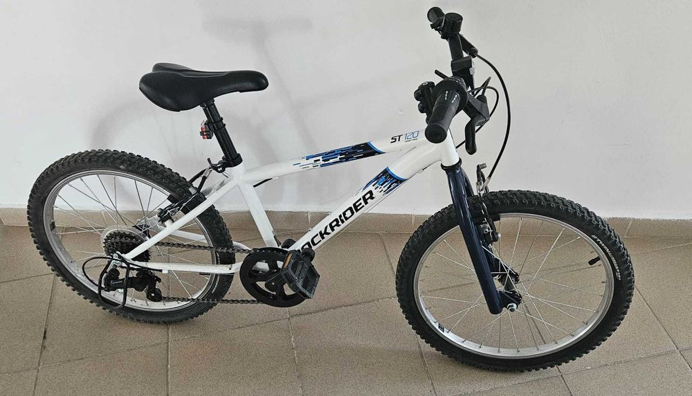 Bicicleta MTB Rockrider ST120 20" Alb-Albastru copii 6-9 ani