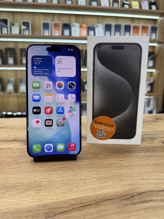 ‼️iPhone 15 Pro Max 256Gb Black - Sanatate bat.100% - Garantie 12 luni