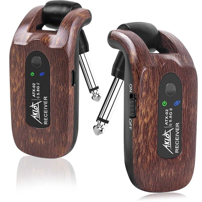Нов AKLOT Безжичен предавател за китара 5.8G Hz Вградена литиева бат..