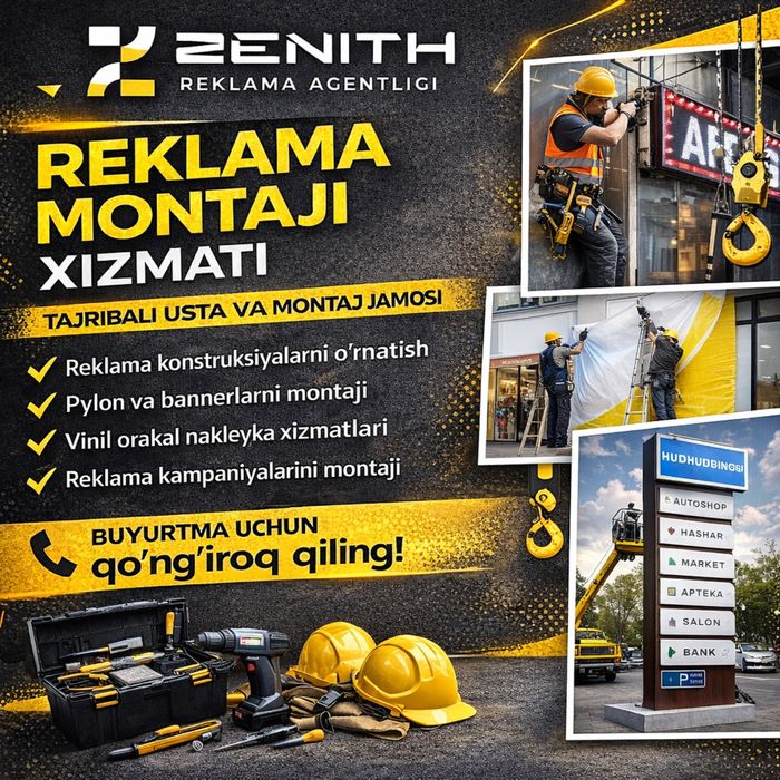 Tashqi Reklama montaji | o’rnatish