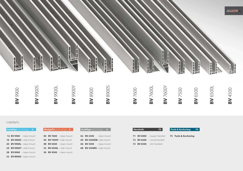 стъклени парапети -складова база за профили и аксесоари