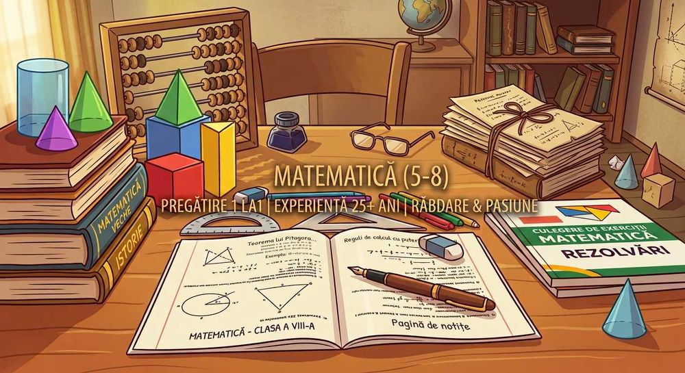 Meditații Matematică Gimnaziu (Clasele V–VIII) | Pregătire Individuală (1 la 1)