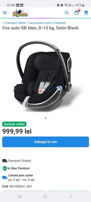 Scoica/scaun auto bebelusi