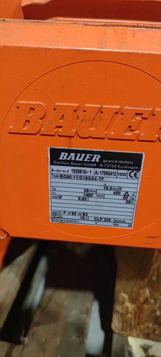 Motor electric trifazat cu reductor Bauer 18.5kW 35rpm