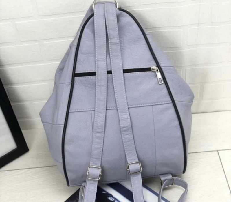 Rucsac din piele naturală  , bleu, nou