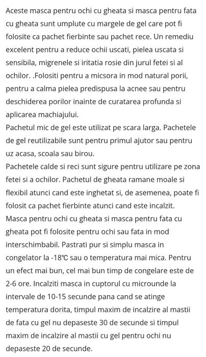 Mască cu gel terapie  cald rece elimina cearcăne migrene
