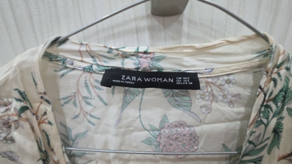 Блуза (тип кимоно)  на Zara Woman с флорални мотиви и чапли