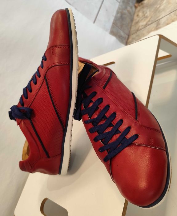 Pantofi sport casual 44 premium Wojas NOI piele naturala moale rosu