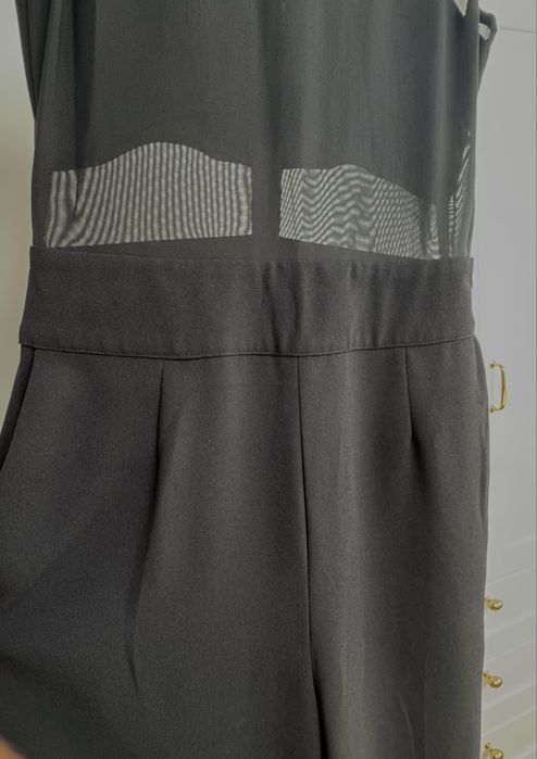 Salopetă eleganta wide leg cu insertii mesh, H&M Studio - XS/S