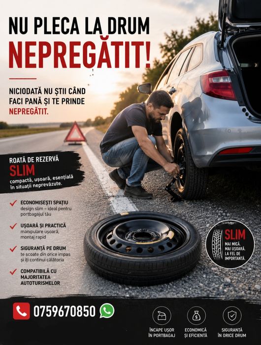 Roata de rezerva slim r16 r17 r18 Volkswagen  Audi Seat Skoda