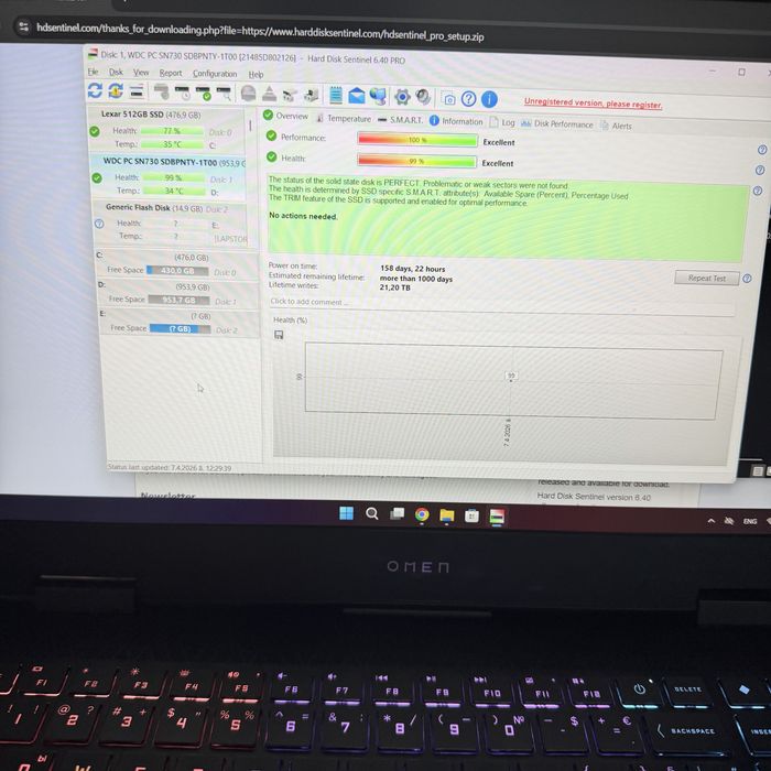 Western Digital PC SN730 1TB NVMe M.2 2280 1024GB PCIe Gen3