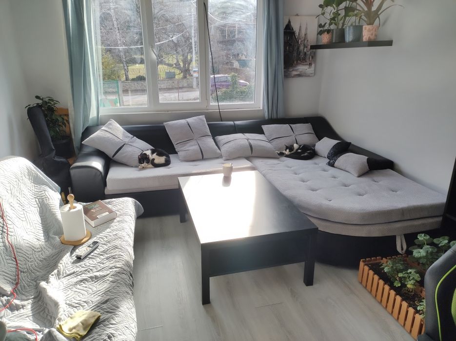 Ъглова холна гарнитура с функция сън