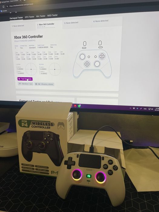 Controller wireless P916 pentru PS4 – Hall Effect – RGB