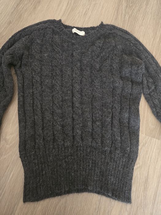 Pulover din lana de alpaca pulover gri femei din lana moale