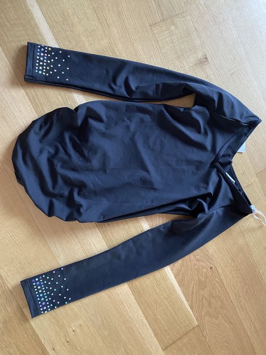 Vand body decathlon 500 balet mânecă lungă negru fete