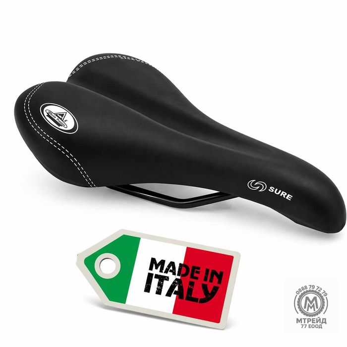 Седалка за велосипед Selle Monte Grappa Sure, черна, Made in Italy