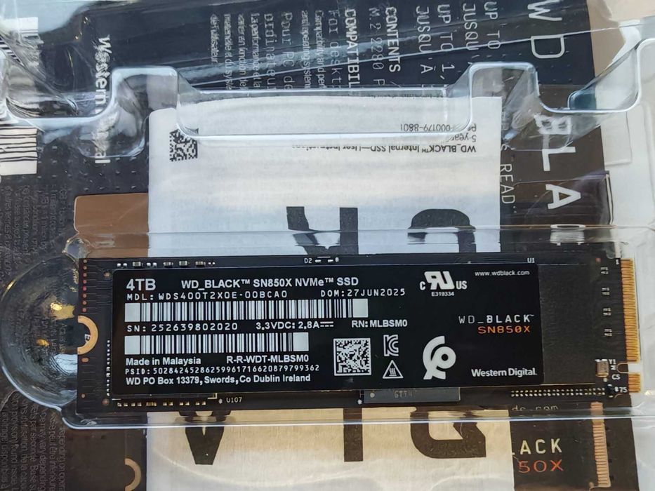НОВ ! Western Digital Black SN850X 4TB PCIe 4.0 NVMe