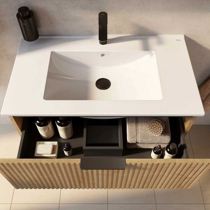 Мивка 615х465х20мм с плот за монтаж върху мебел, бял Roca Hebe