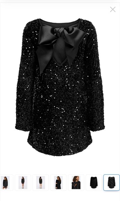 Официална рокля ONLY черни пайети