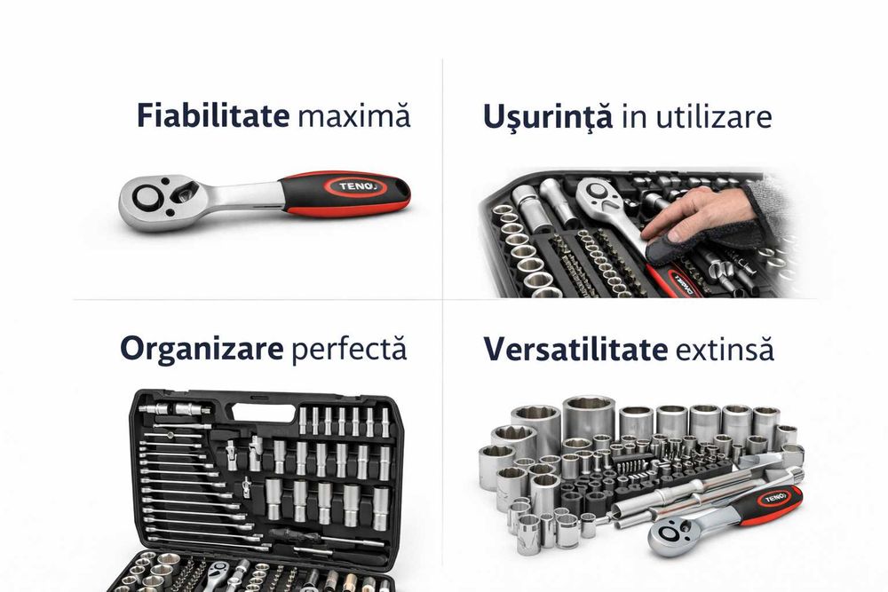 Trusa Chei Tubulare 216 Piese TEENO Profesionala