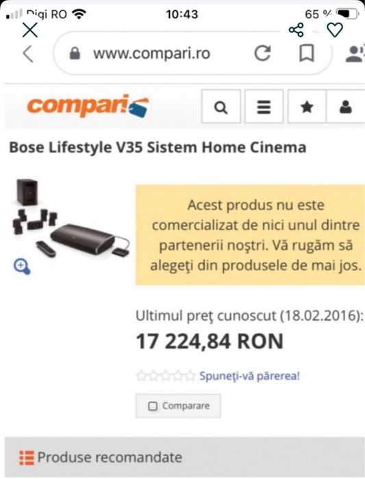 BOSE LifeStyle V35 Putere 1350W Bluetooth Preț de MAGAZIN17200Lei 40Kg