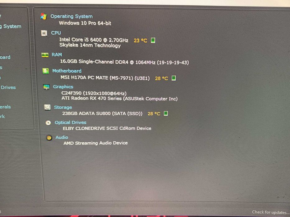 Kit gaming Core i5 6400 + MSI H170 + 16gb ddr4, slot ssd M2 pe placa, 4 sloturi de ram