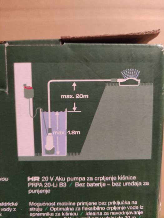 Pompa de apa de ploaie pentru butoi Parkside pe acumulator de 20 V