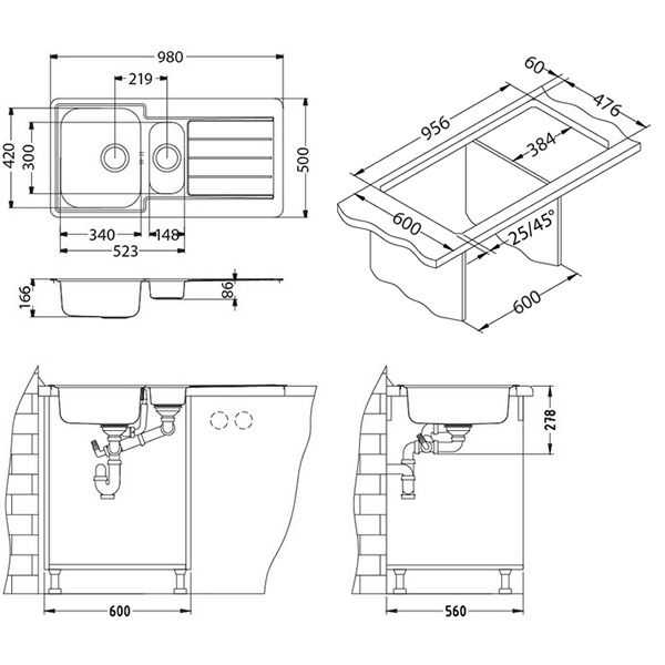 Chiuveta inox Alveus Monarch Line 10 finisaj cupru 98x50 cm