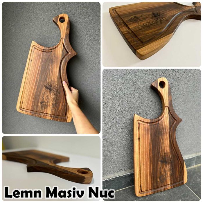 Tocătoare și Platouri din Lemn Masiv cu Gravură Personalizată