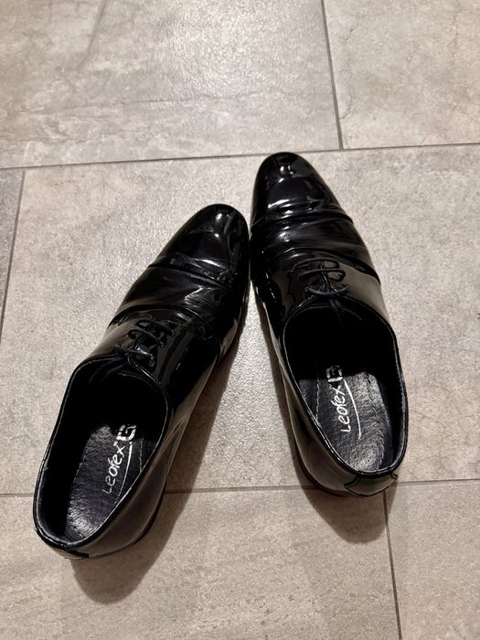 Pantofi piele negri luciosi