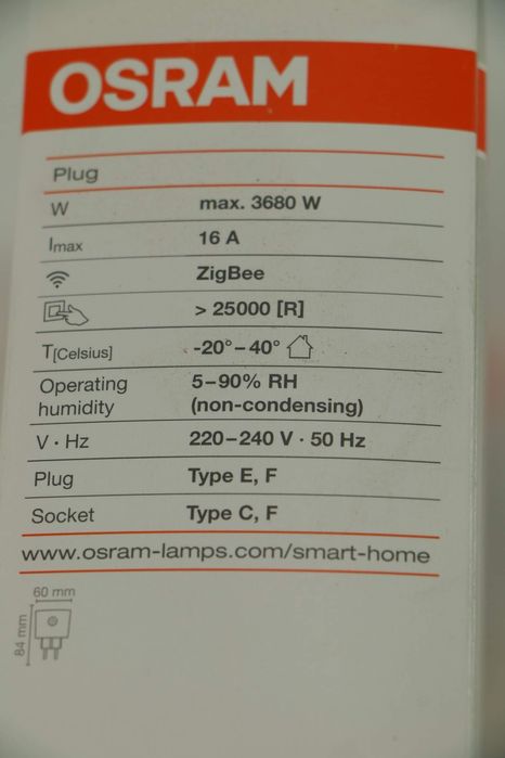 Smart + управляем Wi-Fi контакт Osram, Германия.