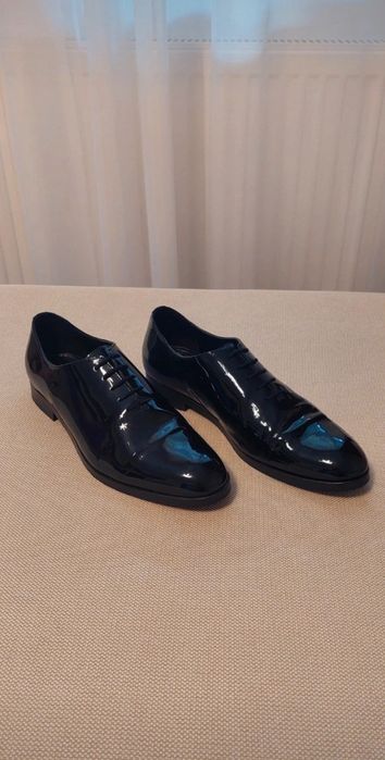 Pantofi Bigotti ceremonie, negri, piele naturala, marimea 45