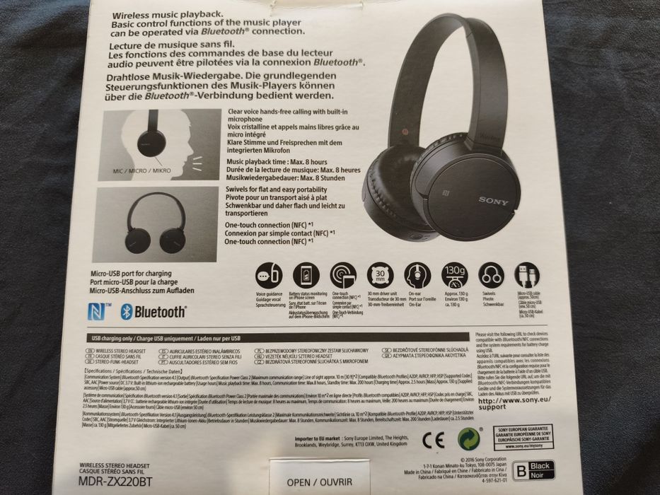 Căști Bluetooth SONY MDR-ZX220BT