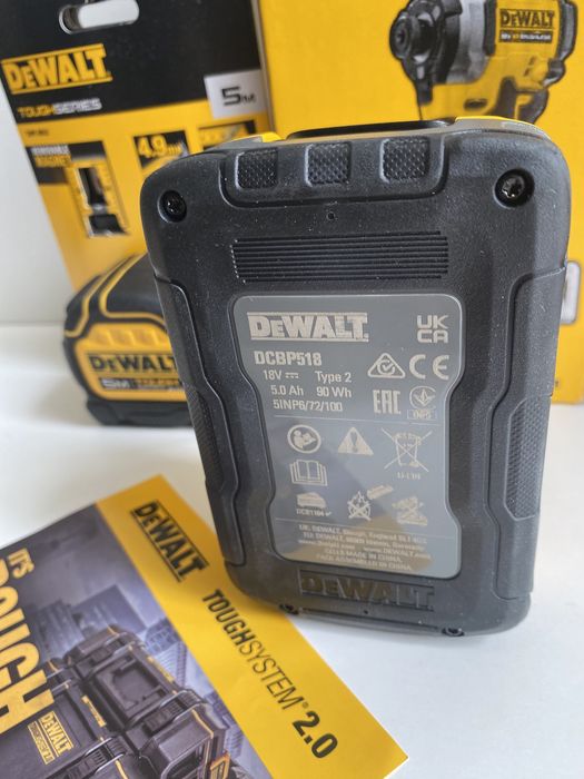 Новата DeWALT 5Ah 18V PowerStack Батерия DCBP518